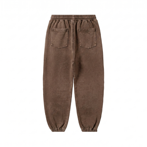 Lightweight Twill Washed <b>Brown</b> <b>Jogger</b> Pant Breathable Eco-Friendly Drawstring Closure Pleated Front Premium Quality - Product Image 2