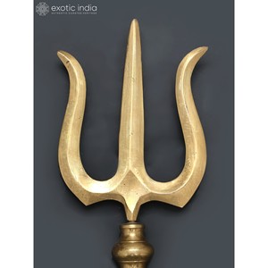 Escultura grande de latón Trishul/Trident de 54 \" - Product Image 2