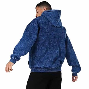 Sweat à capuche streetwear de haute qualité 100% coton, délavé à l'acide et au pierre, style vintage, de fabricant OEM - Product Image 2