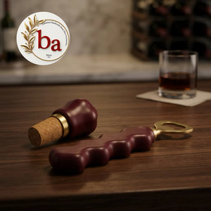 Ba Luxury <b>Vintage</b> Eco-Friendly Resin Brass Wine Stopper and <b>Bottle</b> Opener Set 1pc Bar Accessories - Product Image 1
