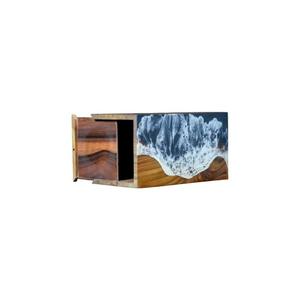 Urna de madera grabada a medida con resina morada Océano - Urna conmemorativa hecha a mano - Product Image 2
