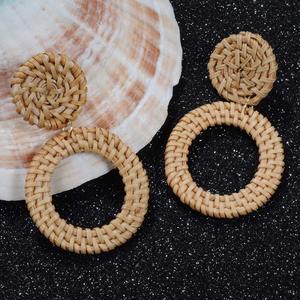 HOT SALE Blue Lotus 2025 Rattan Earrings Handmade Natural Jewelry for Boho Chic Style Lovers - Product Image 4