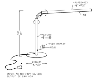 โคมไฟตั้งโต๊ะ LED 10W แบบโลหะทันสมัยพร้อมตัวหรี่ไฟแบบกดและหมุนได้ 330 องศา - Product Image 5