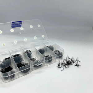 Premium Synthetic Hair Lash Extensions Ultra Soft Matte Black 0.03 0.05 0.07 CC DD C D Curl Mixed Length Volume Lash Trays - Product Image 3