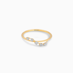 Anillo Abierto Minimalista con Diamante Cultivado en Laboratorio de Corte Redondo en Oro de 10K, 14K, 18K, Plata 925, 935, Joyería Fina Personalizada - Product Image 3
