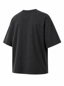 Oversized Men's Solid Color Cotton <b>T</b>-<b>Shirt</b> Short Sleeve O-Neck Casual Knitted Design Long Eco-Friendly Breathable Canvas - Product Image 4
