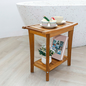 Wood Shower <b>Bench</b> Designed With Water Resistant Finish And Sturdy Structure Providing Safe And Comfortable Seating For Bathroom - Product Image 4