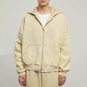 เสื้อฮู้ดซิปผู้ชายคุณภาพสูง ผ้าฝ้าย 100% บุซับใน ทรงโอเวอร์ไซส์ ปักลาย พิมพ์ลายดิจิทัล รับผลิตแบบ OEM แบรนด์ส่วนตัว - Product Image 1