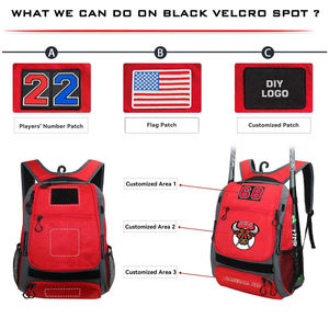 Bagnex Black Gold Baseball Softball Bat <b>Backpack</b> for Students Large 50L Durable 600D Polyester Sports Gear Bag - Product Image 3