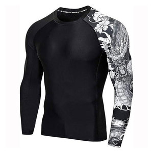Hauts de compression MMA pour hommes, t-shirt à manches longues personnalisé, rashguard haute performance pour l'entraînement BJJ et le grappling - Product Image 1