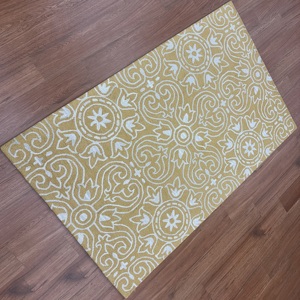 Tapis en laine fait main, motif floral, style Killim, à poils longs, antistatique, écologique, antidérapant, pour usage domestique et extérieur - Product Image 1