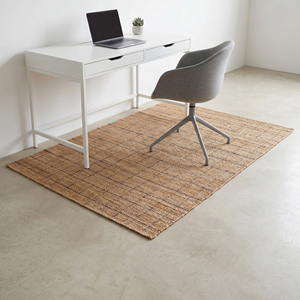 Natural Handwoven <b>Jute</b> <b>Rug</b> Beige Brown Geometric Pattern Area Carpet Anti-Slip Thick Medium Pile for Living Room Bedroom Modern - Product Image 2