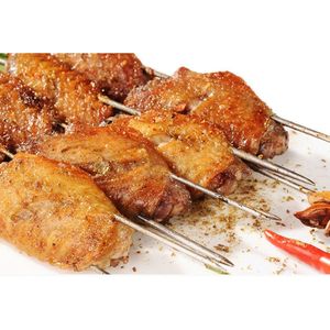 12 Inch Stainless Steel <b>BBQ</b> Skewers Shish Kebab Kabob Skewers Set of 12 Barbecue Accessories - Product Image 4