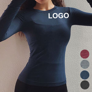 Camiseta deportiva de yoga para mujer, talla grande, de manga corta, ajustada, lisa y cepillada, para fitness, venta al por mayor - Product Image 3