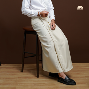 Sarong Masculino Premium en Color Marfil con Tela de Lino Transpirable de Secado Rápido para un Culto Cómodo y Eventos Formales - Product Image 3