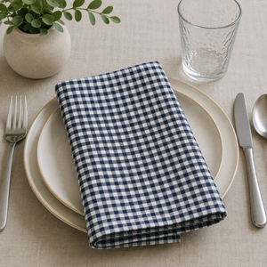 Accessoire de table à manger moderne et élégant Serviettes en lin bicolore Serviettes et accessoires en tissu de qualité supérieure - Product Image 2