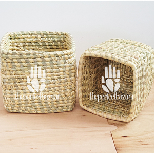 Jardinera cuadrada de hierba Munj natural, personalizable en capacidad y peso, para jardín, hogar y uso en múltiples superficies. - Product Image 3