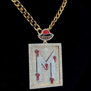 จี้ฮิปฮอปสำหรับแร็ปเปอร์ VVS Moissanite ชุบทองหลัง2.25 "จี้เงินสเตอริงสูงทำจากน้ำแข็ง - Product Image 4