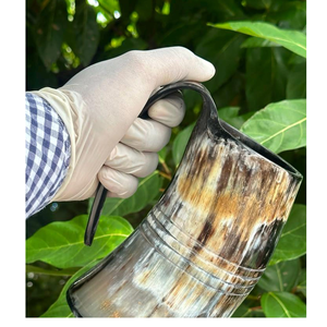 Corne de buffle artisanale, corne à boire viking, mug à café, verre à bière FAIZA CRAFT - Product Image 4