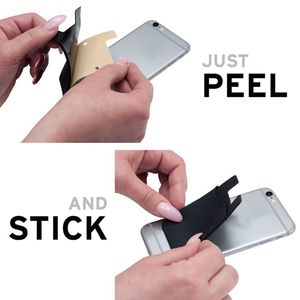 5x in Silicone nero porta carte di credito portafoglio tascabile adesivo adesivo per telefono cellulare accessori - Product Image 2