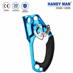 อุปกรณ์ช่วยปีนเขาแบบมือซ้าย SAFETY JUMAR ได้รับการรับรองมาตรฐาน CE ความแข็งแรงในการรับน้ำหนัก 4kN สำหรับเชือกเส้นเดียวขนาด 8-12 มม. สีฟ้าเคลือบอะโนไดซ์ - Product Image 1