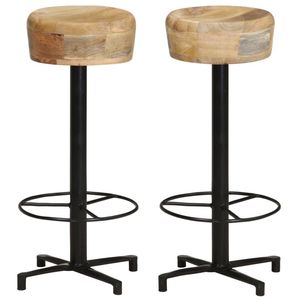 Ensemble de 2 tabourets de bar en bois naturel - Product Image 1