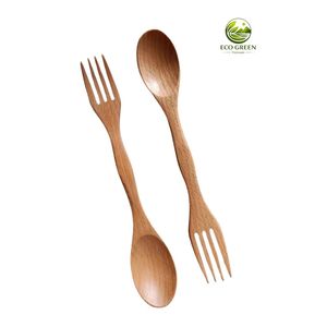 สปอร์คไม้ไผ่สีเขียวรักษ์โลก ชิ้นเดียว ใช้ซ้ำได้ สำหรับใช้ในครัว - Product Image 3