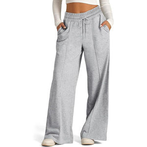 Pantalones Deportivos Anchos para Mujer, Cintura Elástica con Cordón, Corte Holgado, Largos, Casuales - Product Image 1