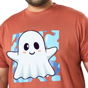 เสื้อยืดผู้ชายลายการ์ตูน พิมพ์ลายกราฟิก คอกลม แขนครึ่งแขน ทรงปกติ พลัสฟิต สีเทอร์ราคอตต้า เสื้อยืดผ้าฝ้าย รับสกรีนแบรนด์ - Product Image 3