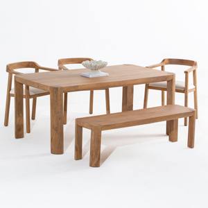 Table à manger en bois Vandana Zentrix Elara avec un design contemporain fait main et solide - Product Image 1