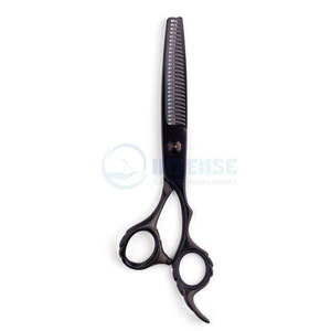 Tijeras de Entresacar Ergonómicas Ergo Diamond en Negro Mate, Acero Inoxidable de Alta Calidad, Mango Ergonómico para Peluquería Profesional - Product Image 4