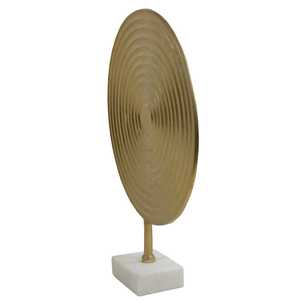 Modern Gold Plated Circular Sculpture Abstract Geometric Art Tabletop <b>Decor</b> for Living Room Handmade Artistic Design - Product Image 2