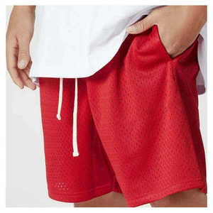Shorts en maille pour hommes, couleur unie, respirants, avec cordon de serrage à la taille, décontractés, pour la gym, avec logo imprimé sur le devant, légers, pour l'entraînement - Product Image 4