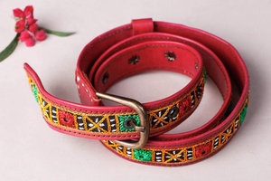 Cinturón de Cuero Genuino Bordado para Mujer, Multicolor, Piel de Vaca Premium, Diseños con Cuentas Personalizados, Cinturones de Lujo Listos para Enviar, Unisex - Product Image 4