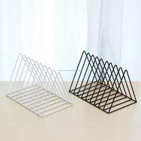 Étagères de livres en fer triangulaire, 2 pièces, support de rangement de bureau, pour magazines, classeur, bibliothèque en fer avec porte-magazines à haute attraction