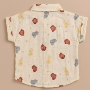 <b>Cot</b> & Candy Organic Muslin Jhabla <b>Set</b> Fruity Fun Oversized Shirt with Shorts Baby Boy's Summer Outfit 0-6 Months - Product Image 3