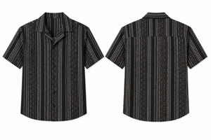 Chemise décontractée d'été pour homme en tricot uni avec col rabattu et manches courtes - Product Image 5