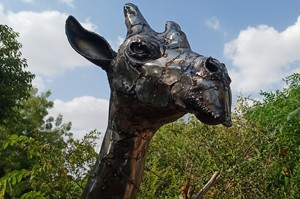 ประติมากรรมยีราฟเหล็กสำหรับสวน สูง 7 ฟุต - Product Image 4