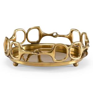 Bandeja de Lujo con Borde Dorado Estilo Ecuestre, Bandejas Decorativas para Servir, Accesorios Modernos para el Hogar, Plato para Exhibir Frutas - Product Image 1