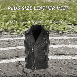 Gilet de moto personnalisé unisexe, col montant, cuir véritable, laine, respirant, coupe-vent, vêtement d'extérieur d'automne sans manches - Product Image 6