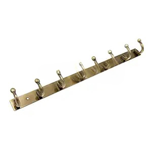 Modern Look <b>Gold</b> Finish Stainless Steel Metal Eight <b>Wall</b> <b>Hooks</b> Use Towel Clothing Bathroom Kitchenware Wholesale Supply Bulk - Product Image 1