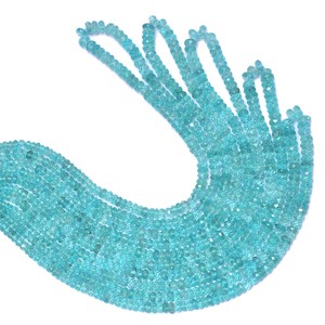 AAA+ Sky Apatite 4mm-5mm Faceted Rondelle Loose <b>Beads</b> Natural <b>Blue</b> Apatite Semi Precious Gemstone Loose <b>Beads</b> for Jewelry Making - Product Image 2
