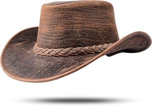 High Quality RABUSH SPORTS Sporty Cowboy Leather <b>Hats</b> Unique Stylish New Arrival for Four Seasons Outdoor Use Custom Size Adults - Product Image 2