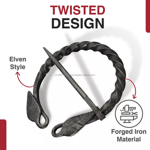 Vente en gros de épingle de cape Viking en fer forgé à la main fermoir épingle de sûreté épingle d'épaule broche femmes médiéval Vintage - Product Image 3