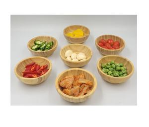 Bols de riz en bois de bambou respectueux de l'environnement 20cm/bols de service en bambou en bois profond pour la cuisine à domicile Restaurant ustensiles de cuisine cuisinier - Product Image 2