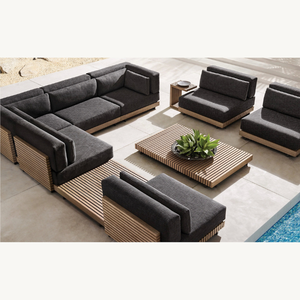 Hot <b>Sale</b> Rectangular Coffee <b>Table</b> Made of Teak Wood with Simple Modern Striped Style Eco-friendly and Durable <b>for</b> Living Room - Product Image 6