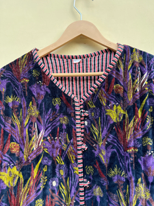 Handmade Velvet Suzani Kimono Jacket Eye Embroidery | Autumn/Winter Eco-Friendly Breathable Anti-Wrinkle Quick-Dry Cotton - Product Image 4