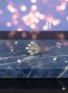 Custom Baguette and Round Lab Grown Diamond Fan <b>Ring</b> Multi-Layer Cluster <b>Statement</b> <b>Ring</b> VVS EF Certified Diamond Ballerina <b>Ring</b> - Product Image 3