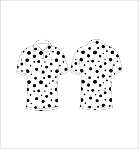 Camisa Polo para Hombre, Blanca y Negra con Puntos, Personalizable por Sublimación, Manga Corta, Verano, Casual, Transpirable, Ligera, para Golf - Product Image 3