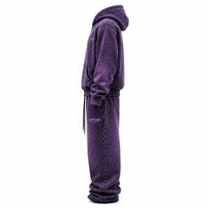 Chándal de invierno ligero de algodón para hombre, de alta calidad, con capucha, pierna ancha, cordón ajustable, logo frontal y lavado ácido, ¡Gran Venta a Precio de Fábrica! - Product Image 3